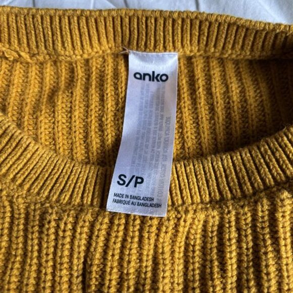 Anko Mustard & White Striped Oversized Knit Sweater - Picture 2 of 2
